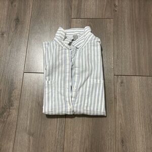 Dalia Collection Blue and White Striped Blouse